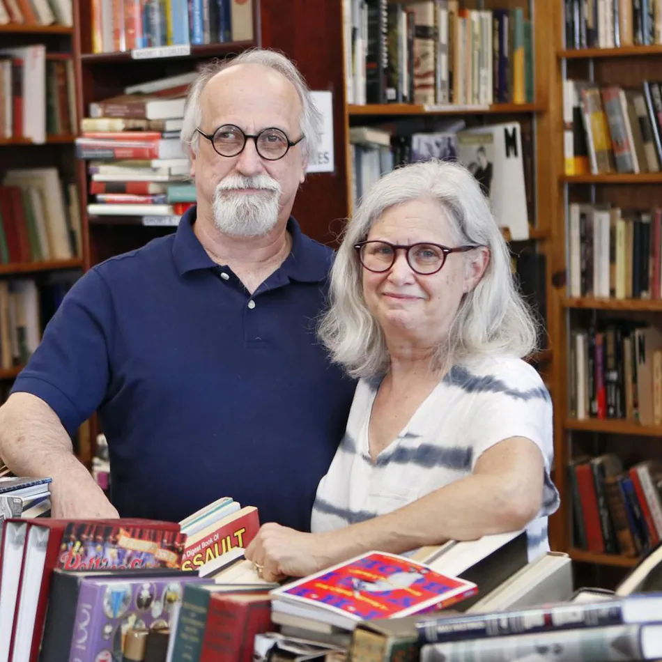 Owners Bob Roarty and Jan Bolgla left the print industry to take over Atlanta Vintage Books. The independent, neighborhood bookstore in Chamblee has 70,000 vintage, rare and used books. (Bob Andres/AJC/TNS)
