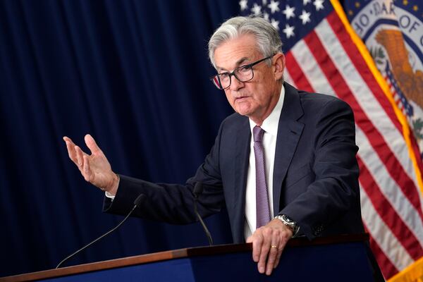Federal Reserve Chairman Jerome Powell speaks at a news conference following the conclusion of the Federal Open Market Committee meeting in Washington, D.C., on Sept. 21, 2022. (Yuri Gripas/Abaca Press/TNS)