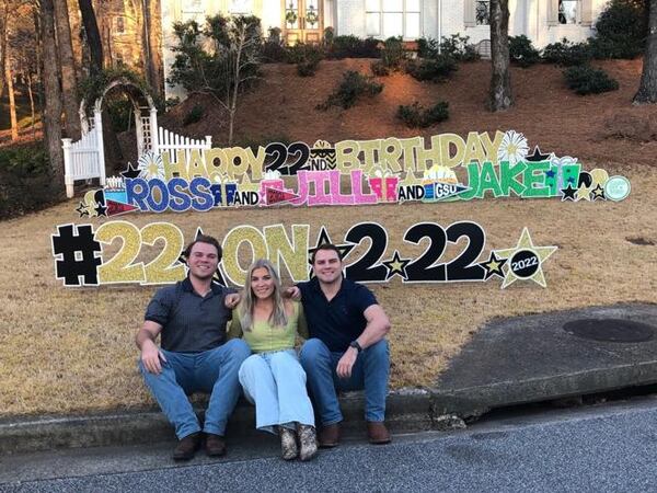 Triplets Ross, Jill and Jake Bieniek turned 22 on Feb. 22, 2022. (Randy Bieniek/Handout)