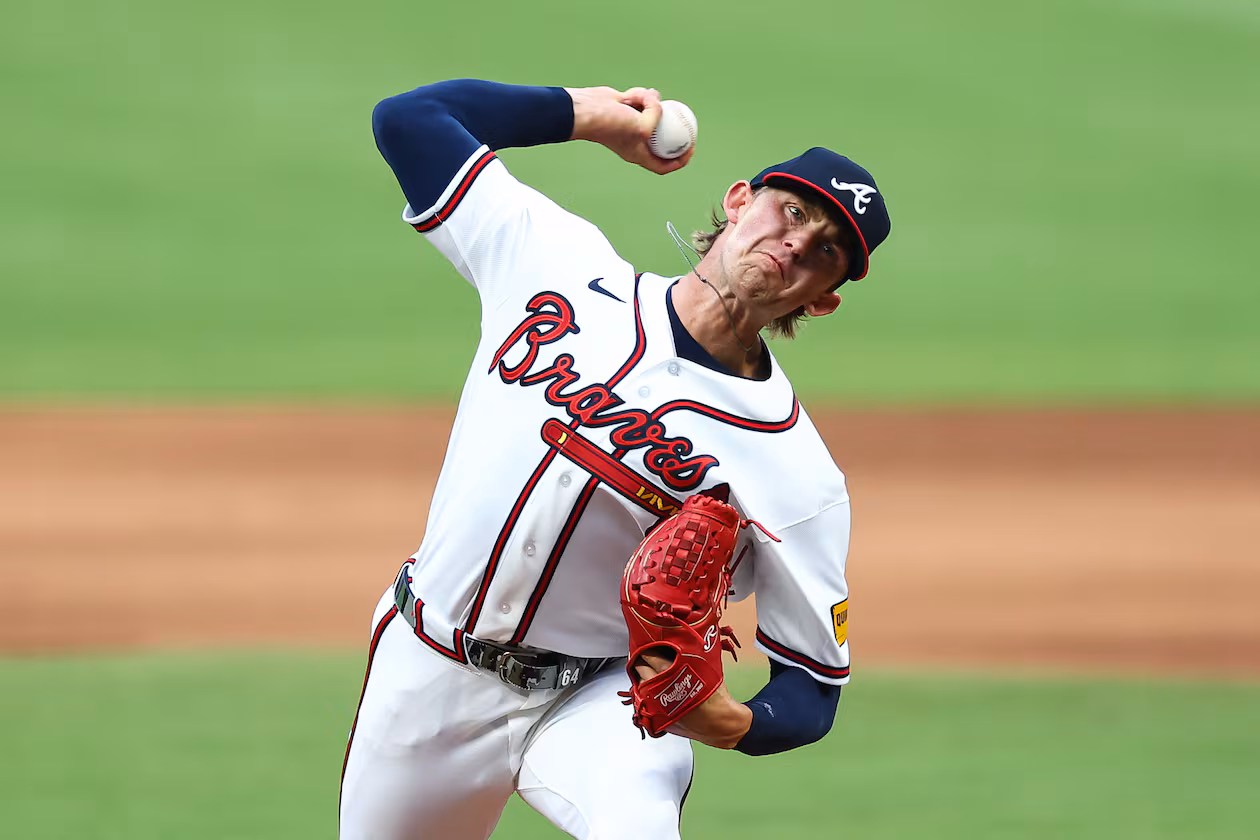 Atlanta Braves pitcher Hurston Waldrep delivers in the first inning of a baseball game against the St. Louis Cardinals, Thursday, July 2, 2026, in Atlanta. (AP Photo/Colin Hubbard)