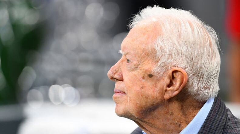 Former president Jimmy Carter file photos from Sept. 30, 2018 in Atlanta. (Photo by Scott Cunningham/Getty Images/TNS)