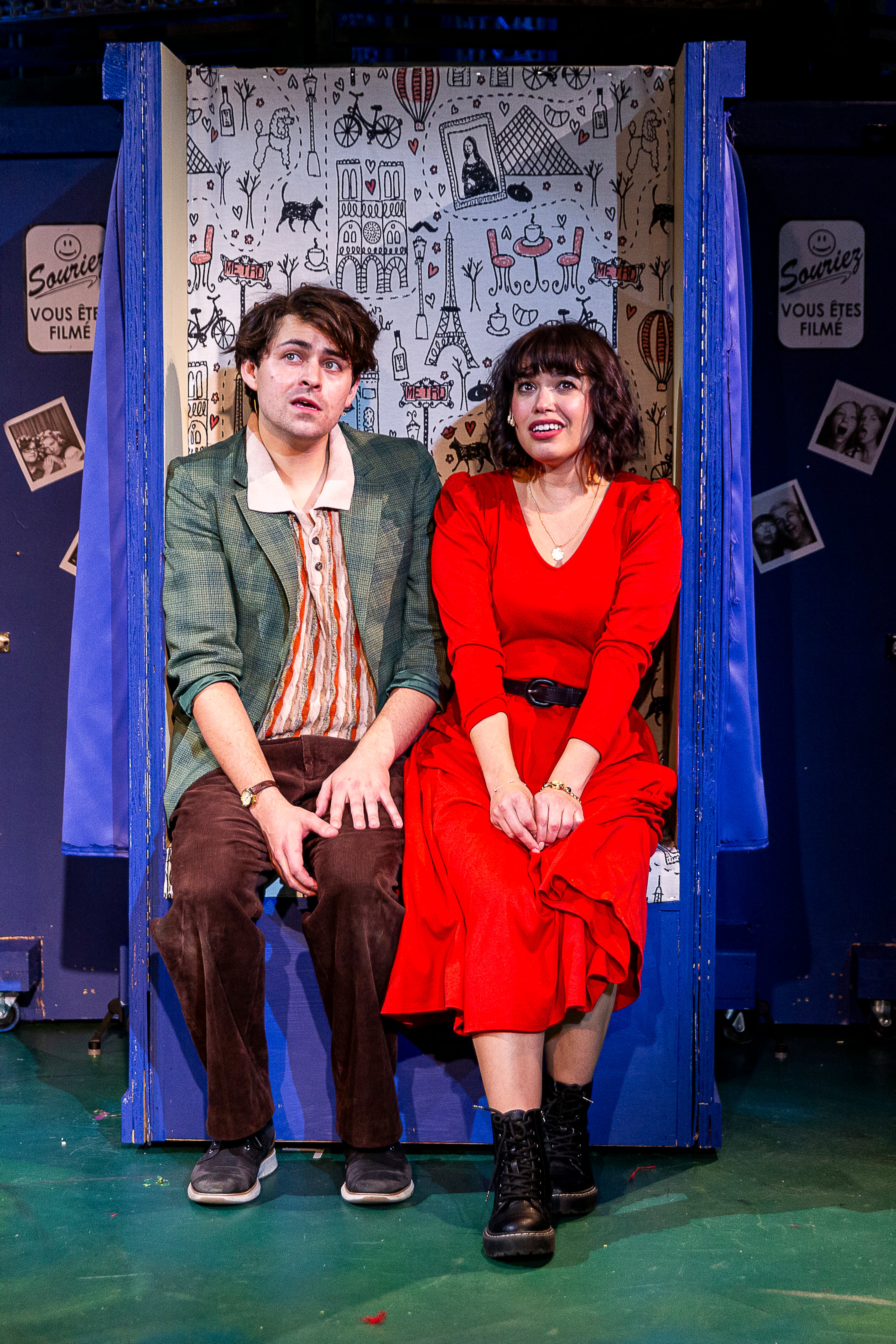 Jordan Patrick (left) and Anna Dvorak star in "Amelie" at Horizon Theatre in 2024. (Courtesy of Shannel J. Resto)