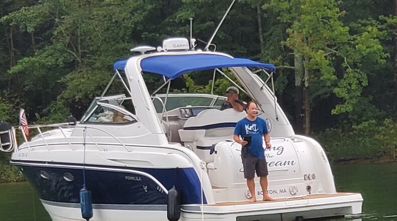 Pastor Jason Watkins takes to the water on Rec Cove to reach people who have given up on church.