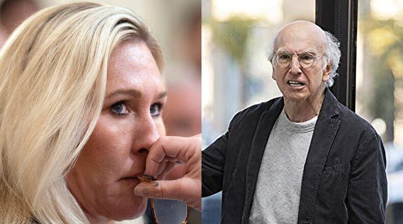 U.S. Rep. Marjorie Taylor Greene, R-Ga., didn't like the Atlanta episodes of "Curb Your Enthusiasm" on HBO. (Photos: AP/HBO)