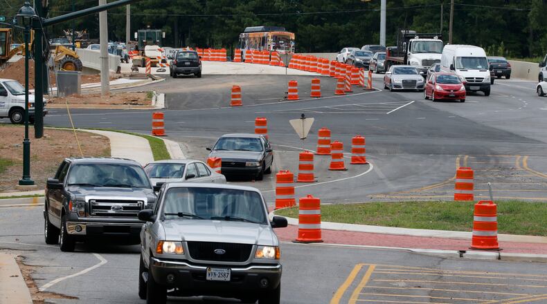 August 19, 2015 - Sandy Springs - A roundabout at the intersection with Northridge Road and Somerset Ct. is being constructed as part of a project to provide additional capacity and operational improvements to the GA 400 ramps at Northridge Road. BOB ANDRES / BANDRES@AJC.COM