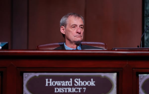 Council member Howard Shook shown during a city council meeting. (Natrice Miller/AJC 2023)
