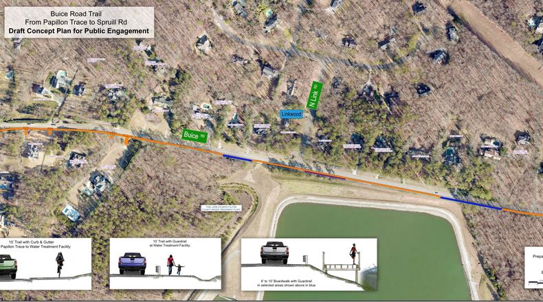 The Johns Creek City Council recently approved a $798,855 construction contract for the Buice Road Trail. (Courtesy City of Johns Creek)