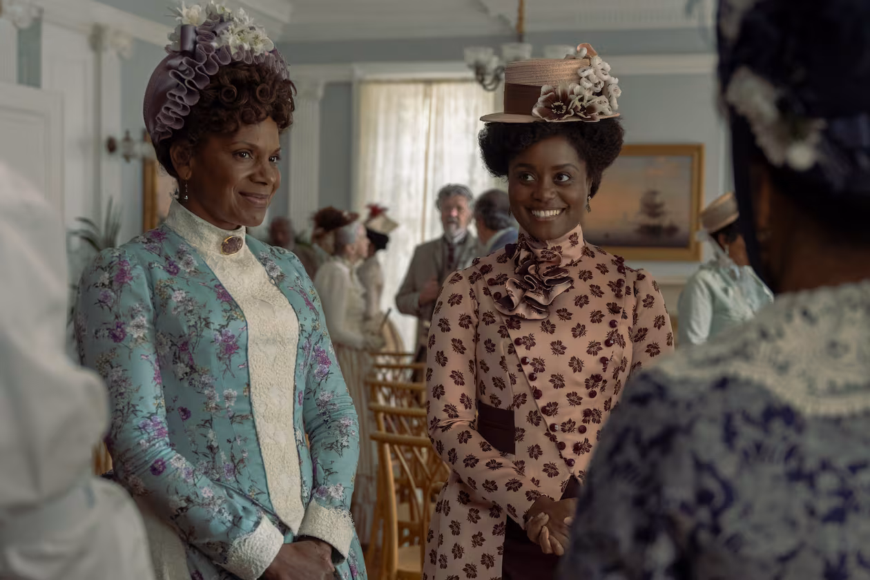 Audra McDonald (left) stars as Dorothy, an upstanding member of Brooklyn’s Black middle class, and Denée Benton plays her daughter, Peggy, in HBO’s Emmy-nominated series “The Gilded Age.” (Courtesy of HBO)