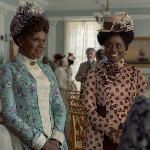 Audra McDonald (left) stars as Dorothy, an upstanding member of Brooklyn’s Black middle class, and Denée Benton plays her daughter, Peggy, in HBO’s Emmy-nominated series “The Gilded Age.” (Courtesy of HBO)