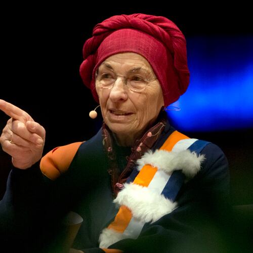 FILE -Italy's Emma Bonino speaks after receiving her honorary doctorate from the University of Brussels during a ceremony at Flagey in Brussels on Wednesday, Nov. 29, 2017. (AP Photo/Virginia Mayo, File)