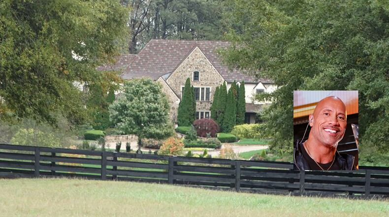 A 46-acre Powder Springs home is now for sale that is reportedly owned by business associated with Dwayne "The Rock" Johnson. RODNEY HO (inset: NBC)