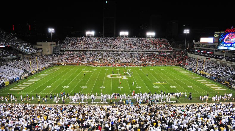 ATLANTA, GA - OCTOBER 4: A general view of Bobby Dodd Stadium during the game between the Georgia Tech Yellow and the Miami Hurricanes on October 4, 2014 in Atlanta, Georgia. (Photo by Scott Cunningham/Getty Images)