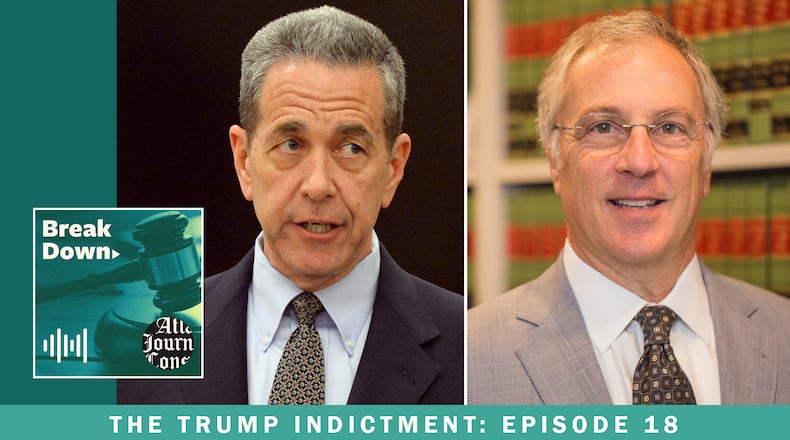 The latest episode of 'Breakdown' features a roundtable discussion with former Gwinnett County District Attorney Danny Porter, left, and defense attorney Bob Rubin, right. (AJC file)