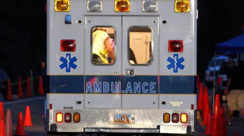 HUNTINGTON, UT - AUGUST 16: An Emery County ambulance leaves the Crandall Canyon coal mine August 16, 2007 near Huntington, Utah. Several ambulances and a MEDEVAC helicopter arrived at the mine in the evening as rescuers were injured during a collapse as they searched for six coal miners trapped 1,500 feet beneath the surface at the Crandall Canyon coal mine after an August 6 cave-in. (Photo by Justin Sullivan/Getty Images)