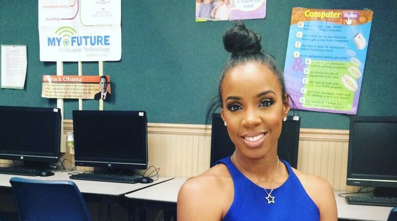 Singer-songwriter Kelly Rowland, shown during a visit to an Atlanta Boys & Girls Club location last May, has a new book coming out, “Whoa, Baby!: A Guide for New Moms Who Feel Overwhelmed and Freaked Out (and Wonder What the #*$& Just Happened).” JENNIFER BRETT / JBRETT@AJC.COM