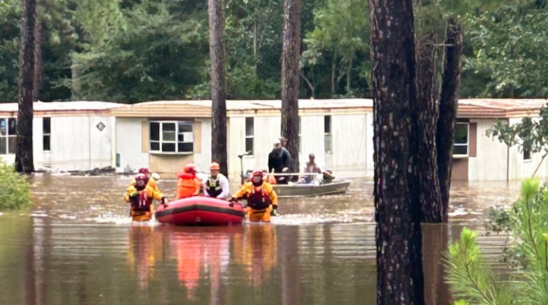 Residents were evacuated Wednesday morning in Bulloch County, where several dams burst this week amid Tropical Storm Debby.