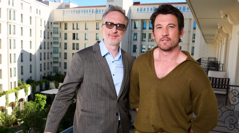 Director James Gray, left, and Miles Teller pose for portrait photographs for the film 'Paper Tiger' during the 79th international film festival, Cannes, southern France, Sunday, May 17, 2026. (Photo by Scott A Garfitt/Invision/AP)