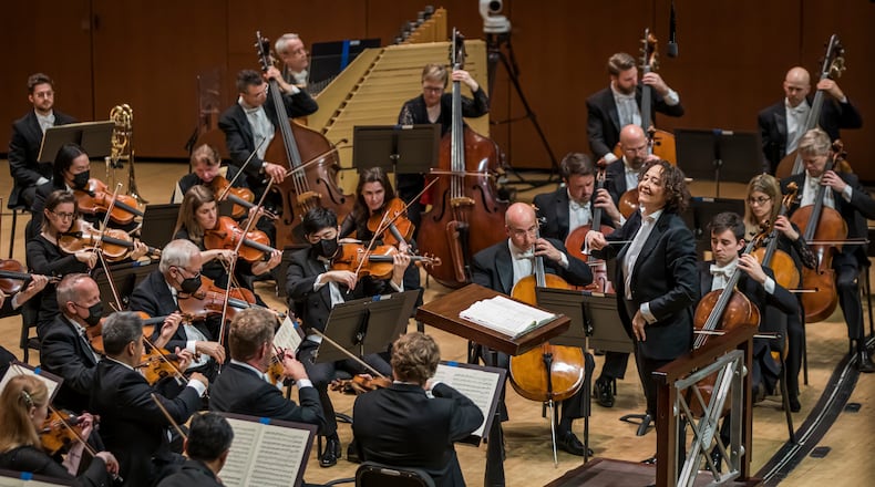 Music director designate Nathalie Stuzmann leads the Atlanta Symphony Orchestra on Thursday, March 17. The program included Mozart's "Requiem" and Ricahrd Strauss' "Death and Transfiguration."