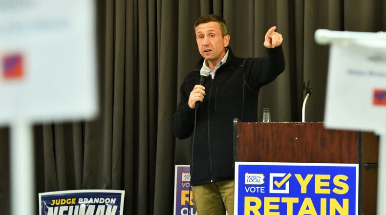 Democratic National Committee chairman Ken Martin speaks at a Lancaster County Democratic Party event in support of the party's candidates for state Supreme Court, Wednesday, Oct. 29, 2025, in Lancaster, Pa. (AP Photo/Marc Levy)