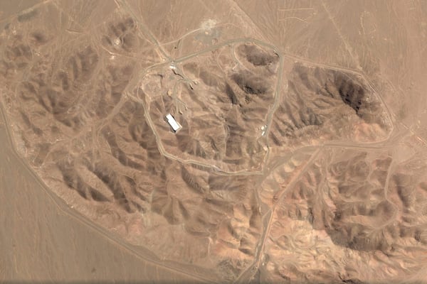 FILE - This satellite photo from Planet Labs PBC shows the Fordo enrichment facility in Iran on April 1, 2025. (Planet Labs PBC via AP, File)
