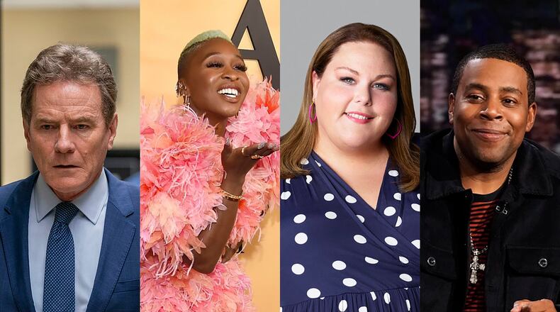 The 2021 virtual SCAD aTVFest will honor Bryan Cranston, Cynthia Erivo, Chrissy Metz and Kenan Thompson. (L-R HBO, AP, NBC, NBC)