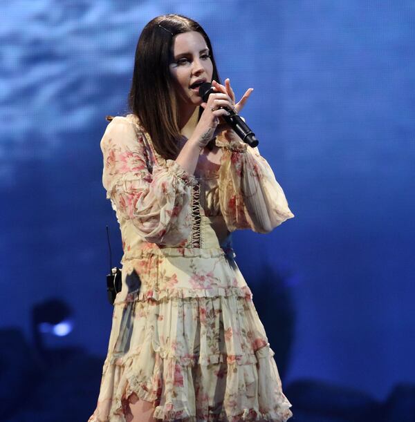 Following her entrance to the theme from the 1962 Blake Edwards-directed thriller "Experiment in Terror" (written by the late Henry Mancini), Lana Del Rey sings "13 Beaches" to open the show at Philips Arena on Monday, February 5, 2018. Robb Cohen Photography & Video /RobbsPhotos.com