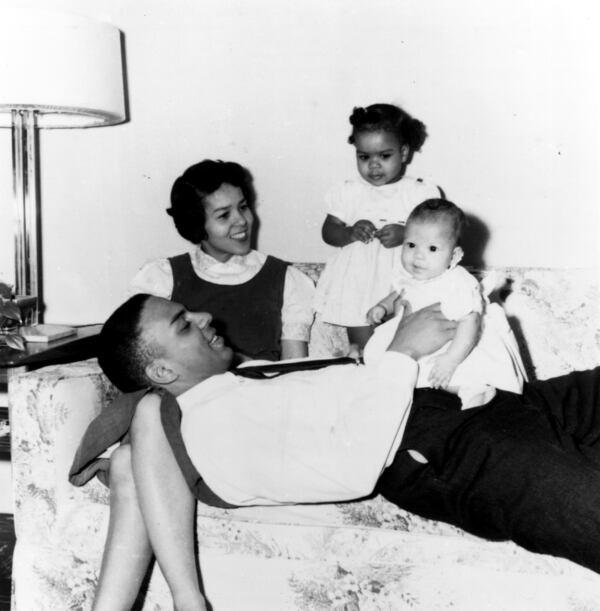 Andrew Jackson Young, the former mayor of Atlanta, in 1957 with his late wife Jean and daughters Andrea and Lisa. He is holding Lisa, who died on March 14, 2025.
(Family photo)