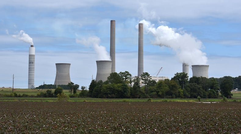 Georgia Power’s Plant Bowen near Cartersville is shown. The company has filed a new request with state regulators to collect fuel costs from customers. HYOSUB SHIN / HSHIN@AJC.COM
