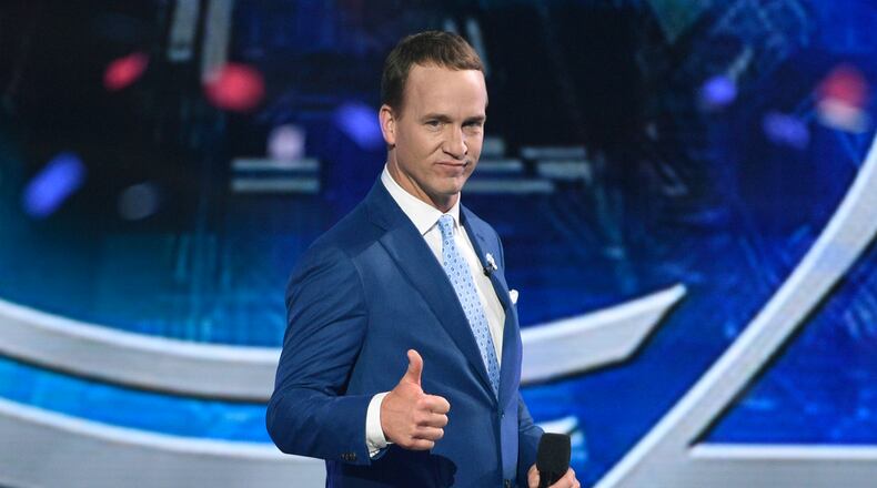 Host Peyton Manning appears on stage at the conclusion of the ESPYS at the Microsoft Theater on Wednesday, July 12, 2017, in Los Angeles. (Photo by Chris Pizzello/Invision/AP)