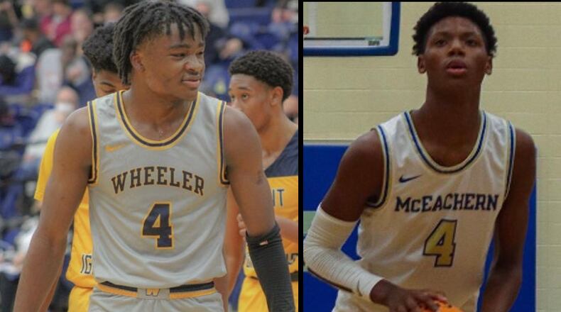 Wheeler guard Isaiah Collier (left) is the nation's consensus No. 1 senior recruit. McEachern forward Ace Bailey is the GHSA's No. 1 junior recruit. Their teams will play Wednesday, March 1, at McEachern.