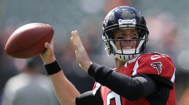 Matt Ryan had a passer rating of 48.6 against the Bengals. It was only his fourth sub-50 passer rating game of his career. (Associated Press)