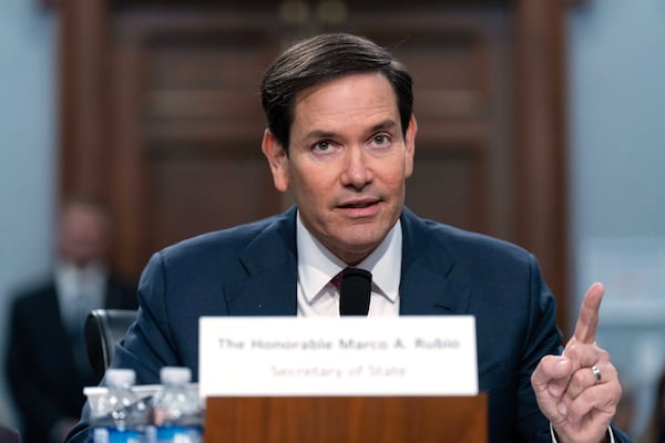 Secretary of State Marco Rubio testifies before House Committee on Appropriations subcommittee budget hearing for the Department of State and related programs on Capitol Hill in Washington, Wednesday, May 21, 2025. (AP Photo/Jose Luis Magana)