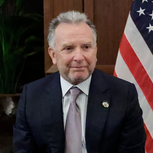 Special Envoy Steve Witkoff attends a meeting with Ukrainian officials Sunday, Nov. 30, 2025, in Hallandale Beach, Fla. (AP Photo/Terry Renna)