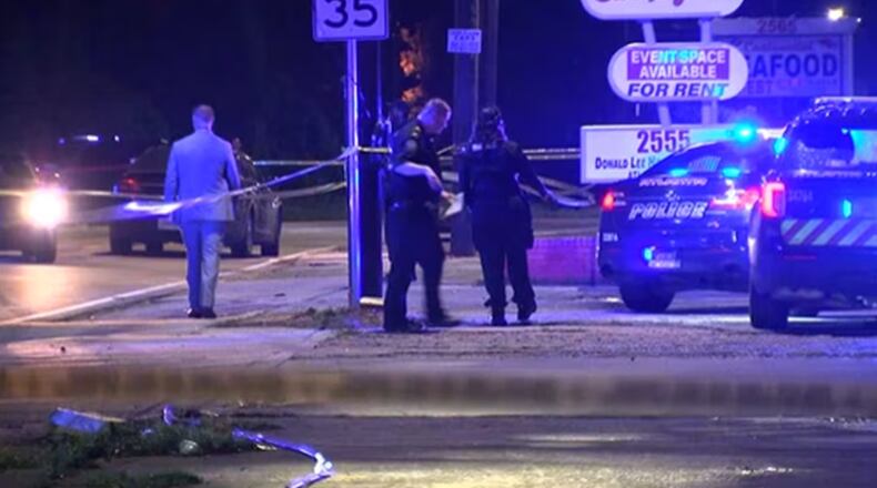 A shooting along Donald Lee Hollowell Parkway left one person dead and another injured late Monday night, according to authorities.