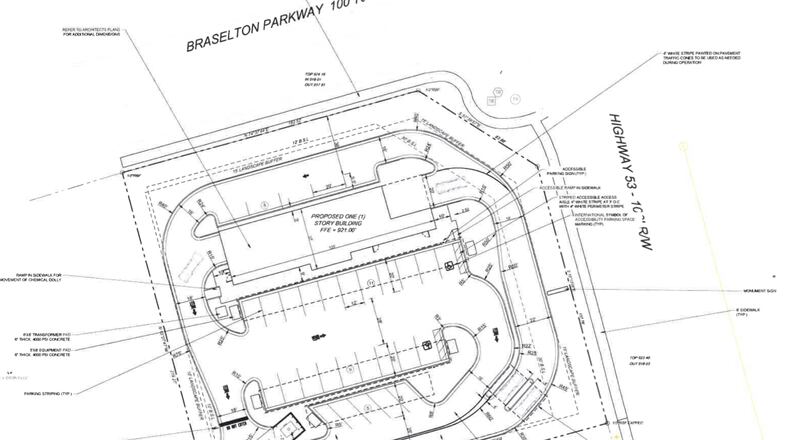 The Braselton Planning Commission recommended approval of a conditional use permit for a Four Seasons Auto Wash Express at the southwest corner of Highway 53 and Braselton Parkway. (Courtesy City of Braselton)