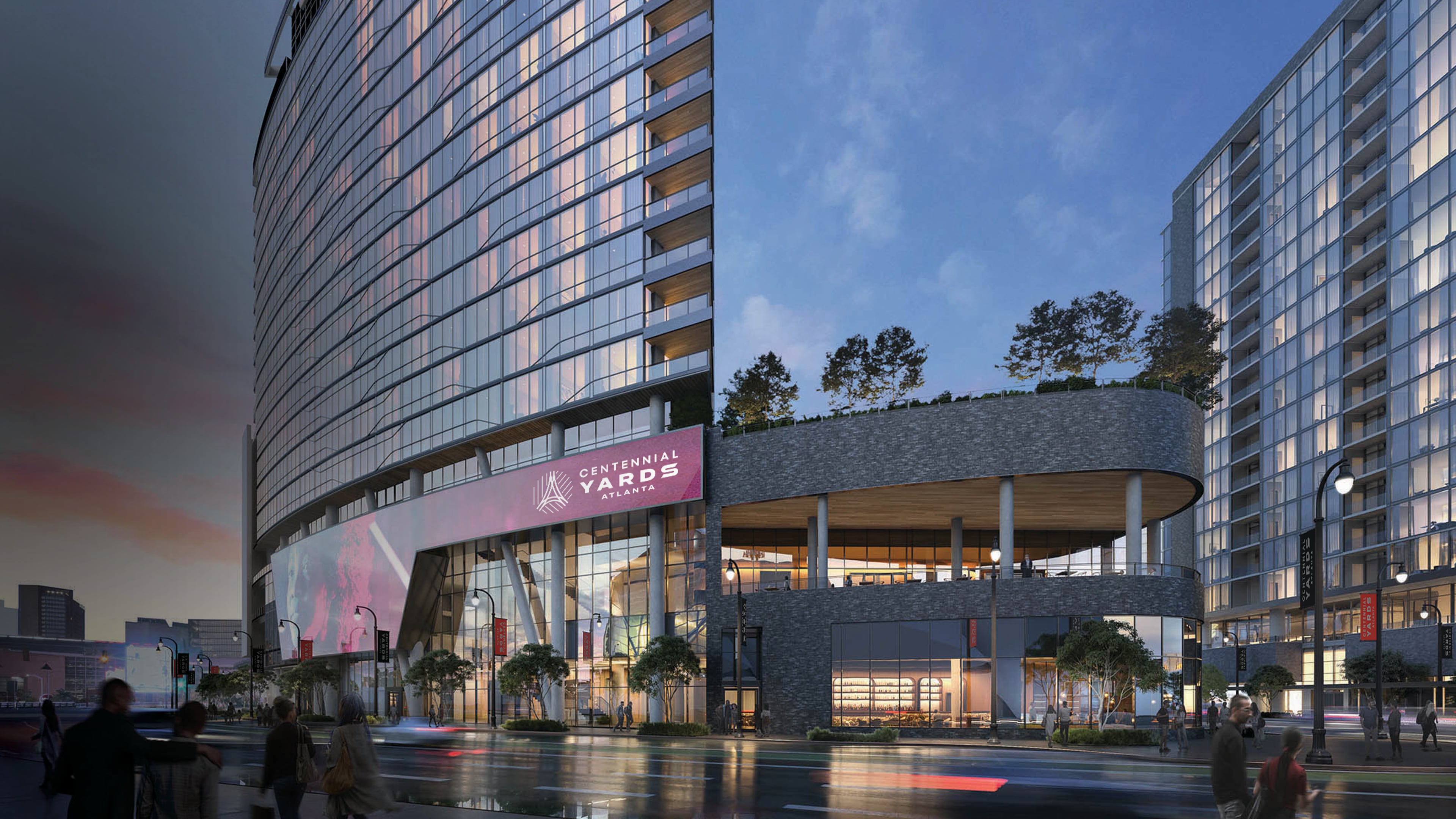 This is a rendering of Hotel Phoenix, a 19-story luxury hotel set to open Dec. 1 at Centennial Yards in downtown Atlanta. (Courtesy of Gensler/Centennial Yards)