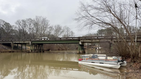 U.S. 129 crosses Murder Creek at a public boat ramp just upstream from Lake Sinclair. The Murder Creek signs that used to mark the bridge have long vanished. (Joe Kovac Jr./AJC)
