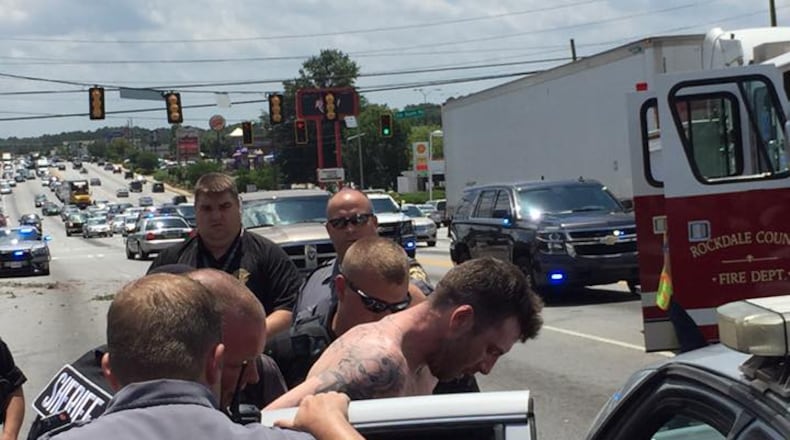 An inmate who escaped from the Gwinnett County Jail was arrested in Rockdale County after a police chase, officials said. (Credit: Rockdale County Sheriff’s Office)