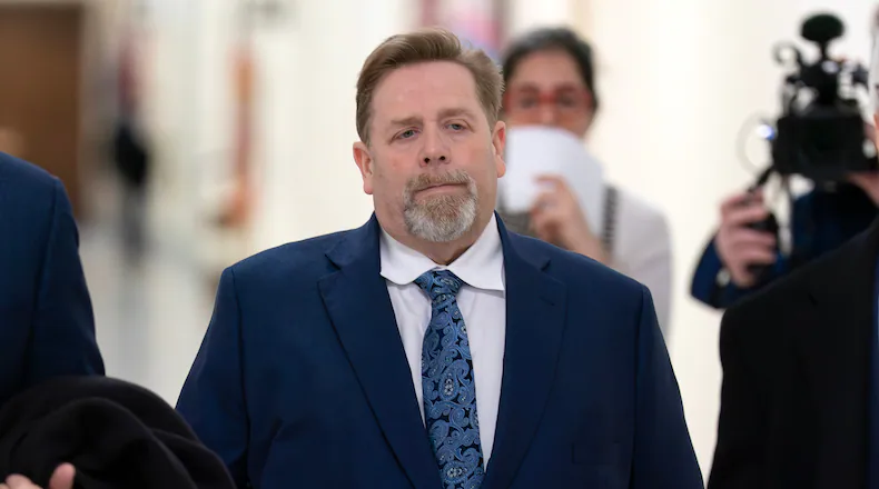Darren K. Indyke, Jeffrey Epstein's former lawyer, arrives for his deposition before the House Oversight Committee on Capitol Hill, Thursday, March 19, 2026, in Washington. (AP Photo/Jose Luis Magana)