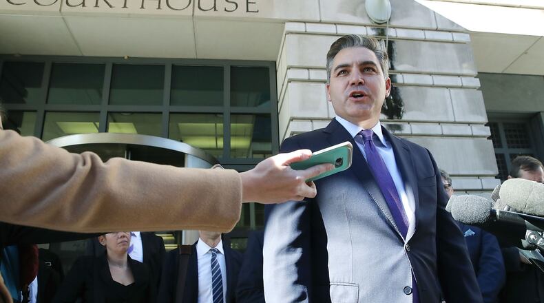 WASHINGTON, DC - NOVEMBER 16: CNN White House correspondent Jim Acosta speaks at the U.S. District Court House after a judge ruled that he should have his White House press pass returned immediately, on November 16, 2018 in Washington, DC. CNN filed a lawsuit against U.S. President Donald Trump and top aides alleging that the network and Acosta's constitutional rights were violated when his White House press credential was revoked last week. (Photo by Mark Wilson/Getty Images)