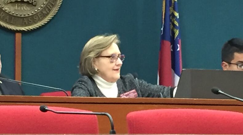 Rep. Sharon Cooper, R-Marietta, is chairwoman of the Georgia House Health and Human Services Committee. She is shown here chairing a study committee meeting Nov. 16 on barriers to access to health care in Georgia. (PHOTO by Ariel Hart)