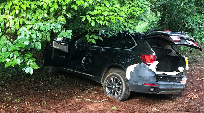 Marietta police say a man stole this BMW SUV and then crashed it.