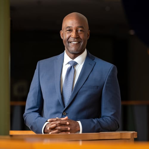 F. DuBois Bowman, a 1992 graduate of Morehouse, was named the college's 13th president following a national search. Bowman succeeds President David A. Thomas, who concludes his tenure in June. (Courtesy of Morehouse College)