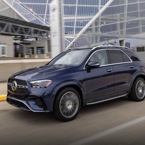 This photo provided by Mercedes-Benz shows the 2026 Mercedes-Benz GLE 450e, a luxury hybrid SUV with a refined, comfortable interior and easy-to-use tech. (Courtesy of Mercedes-Benz USA via AP)