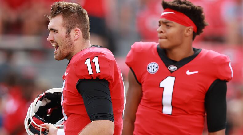 Georgia quarterbacks Jake Fromm and Justin Fields have both appeared in the first six games of the 2018 season.