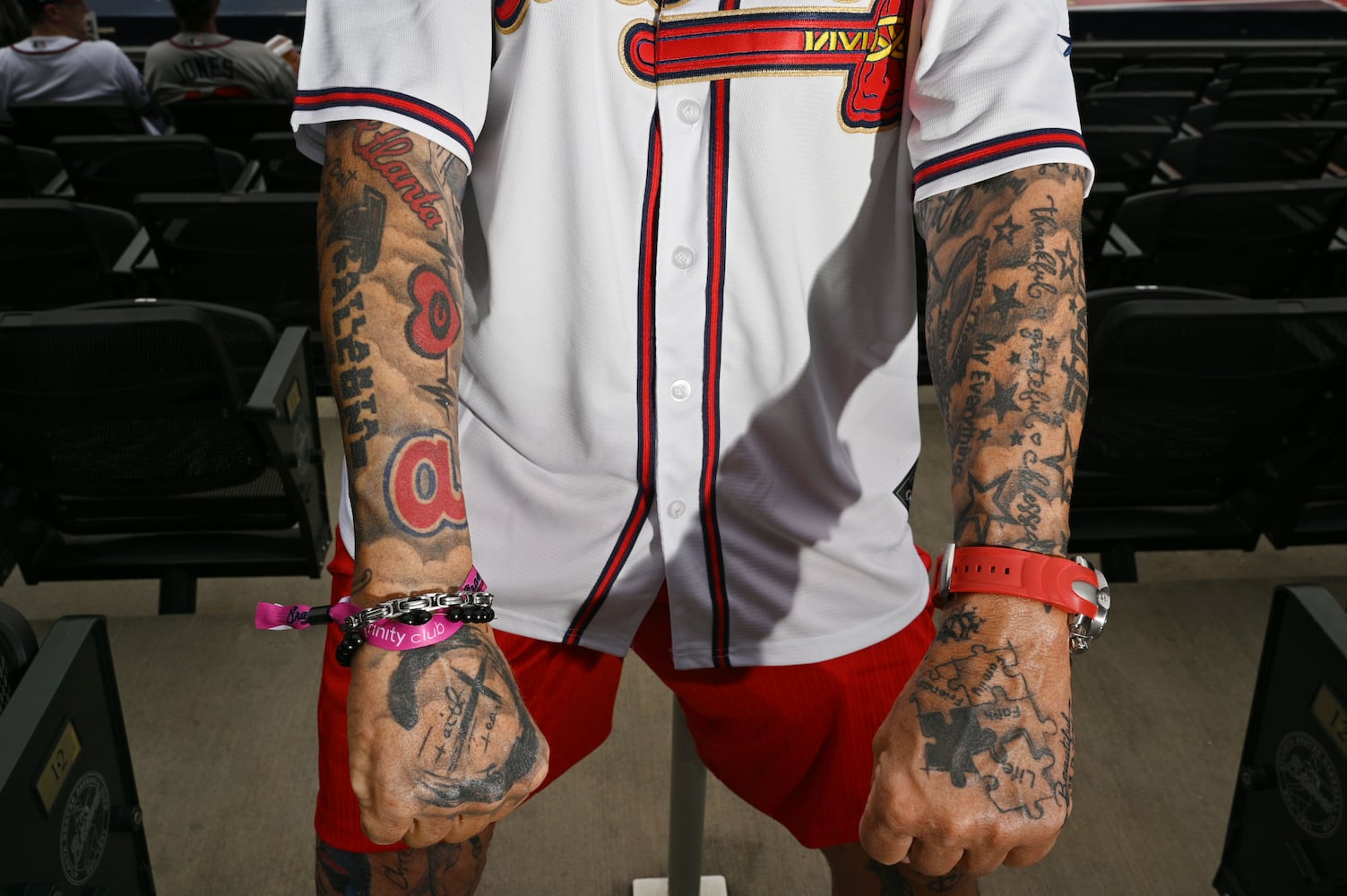 Steve Disney and his Braves tattoos