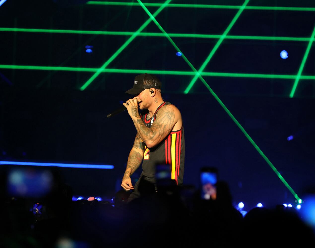 Country star Kane Brown brought his Blessed & Free tour to a nearly sold-out State Farm Arena in Atlanta on Sunday, Oct. 24, 2021. Jordan Davis and Restless Road opened the show. / 
Robb Cohen for the Atlanta Journal-Constitution
