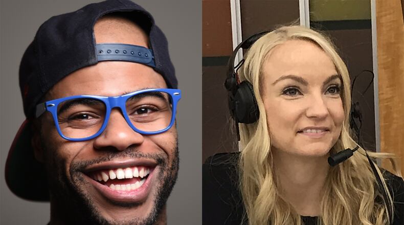 Byron was the night guy at Q99.7 (previously Q100) and Ali Mac was morning co host for Kicks 101.5. CREDIT: (left-Q99.7, right- Rodney Ho/rho@ajc.com)