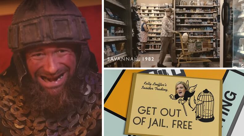 Screenshots of ads in Georgia's 2020 U.S. Senate elections.