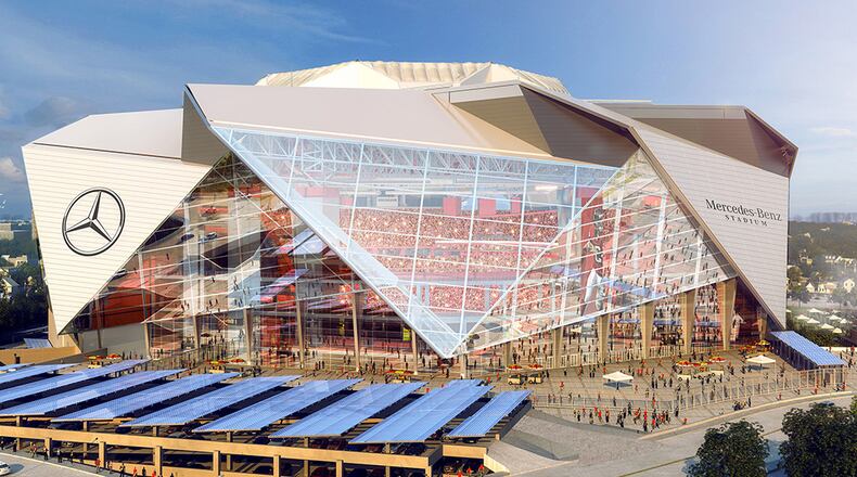 The Falcons' Mercedes-Benz Stadium will open for the 2017 NFL season.